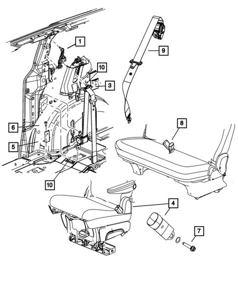 Seat Belts for 2008 Dodge Grand Caravan #0