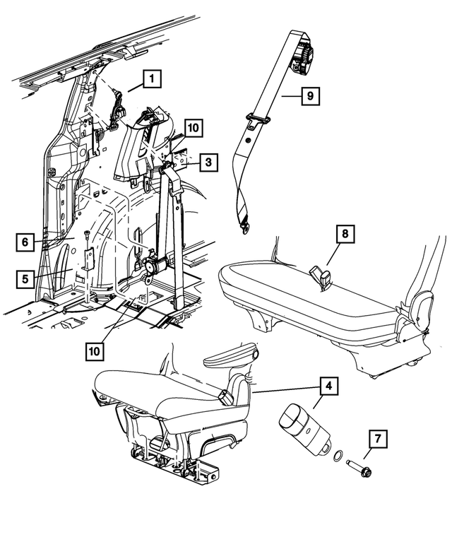 1DW77XT1AA - Restraints: Seat Belt Turning Loop Adjuster for Mopar Image