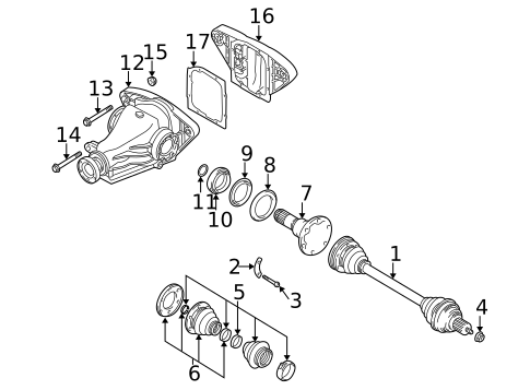 Axle & Differential for 1999 BMW 528i #1