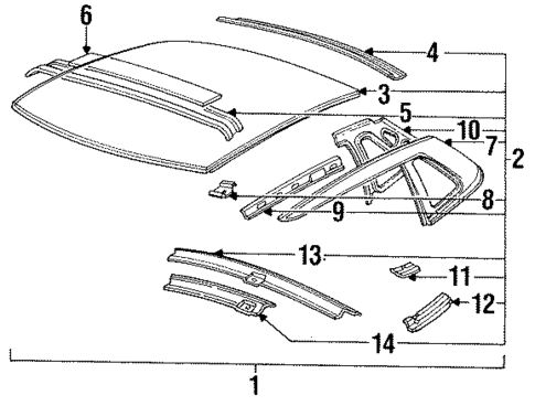 Top & Components for 1991 Mercury Capri #0