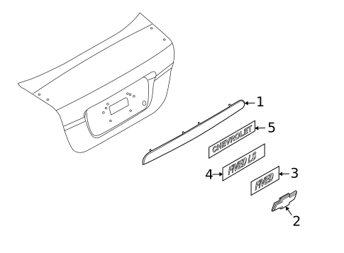 Exterior Trim - Trunk for 2005 Chevrolet Aveo #0