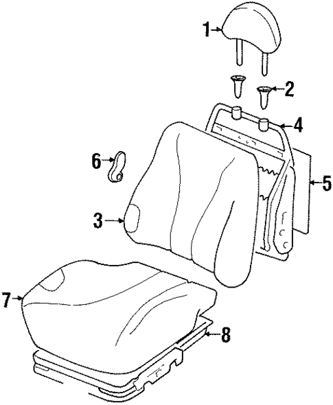 Front Seat Components for 1997 Hyundai Tiburon #0