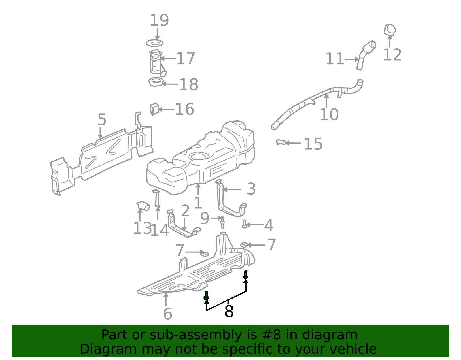 2002-2007 GM Fuel Tank Strap Stud 11519595 | GMPartsDirect.com