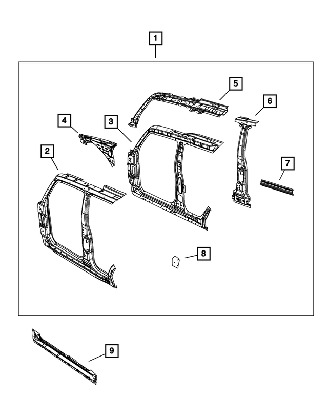 5183162AC - Body Sheet Metal Except Doors: Body Side Aperture Front Panel, Right for Mopar Image
