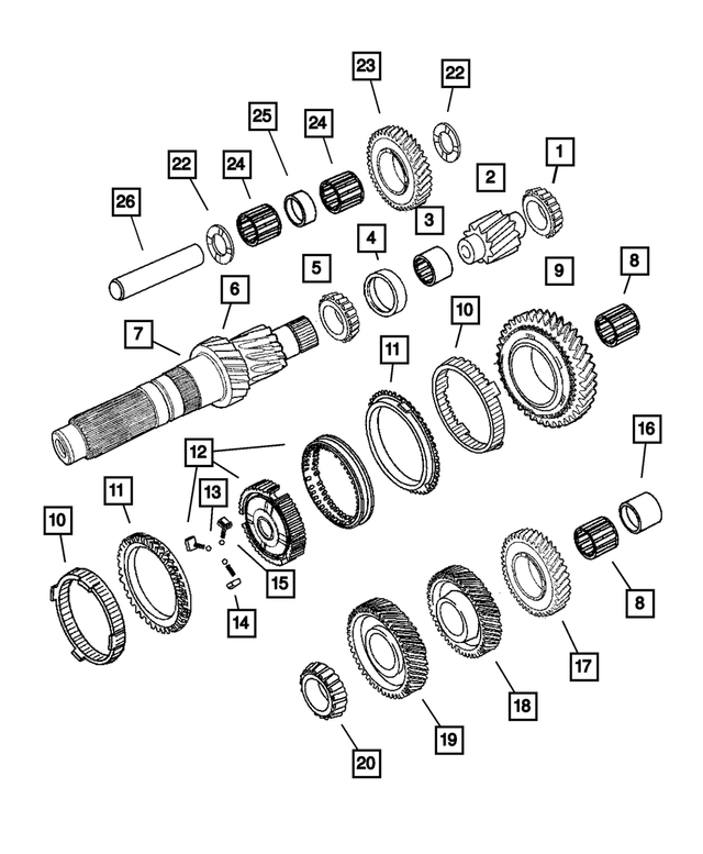 5010076AA - Manual Transmission 6 Speed: Countershaft Cone Assembly, Center for Mopar Image