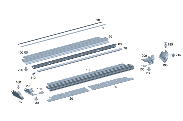 463520190064 - Interior Trim/Exterior Detachable Parts: Running Board for Mercedes-Benz: G500, G550, G580, G63 AMG Image image