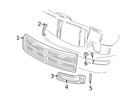 Grille & Components for 1998 Dodge B3500 #0