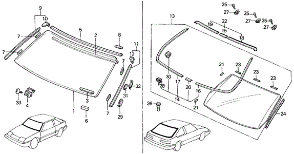 Windshield - Rear Window for 1986 Acura Integra #0