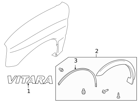 Exterior Trim - Fender for 2004 Suzuki Vitara #0