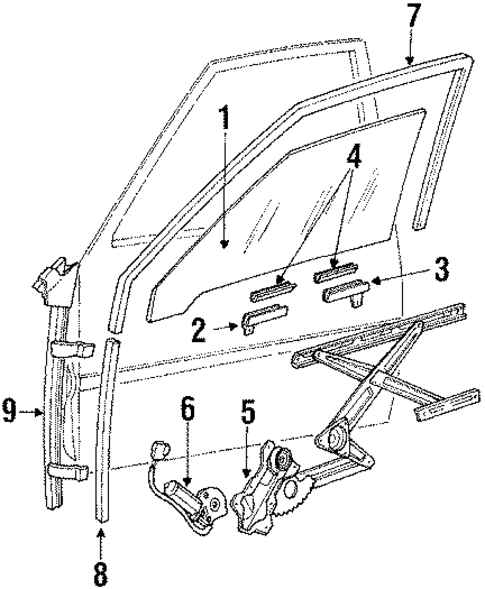 Glass - Door for 1987 Mitsubishi Cordia #0