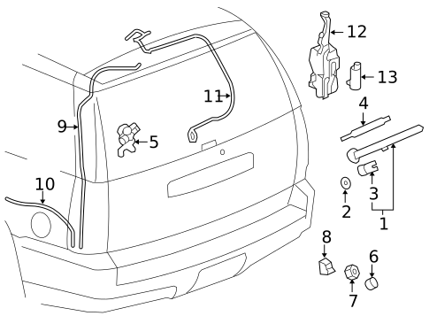 Rear Wiper Components for 2010 Chevrolet Tahoe #0