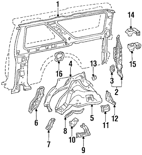 Inner Structure for 1990 Toyota 4Runner #1