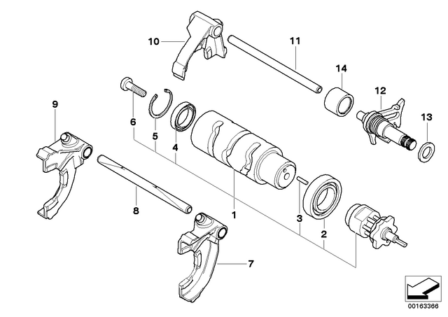 23007719146 - : Shifting Fork 1St And 4Th Gear for BMW-Motorrad Image