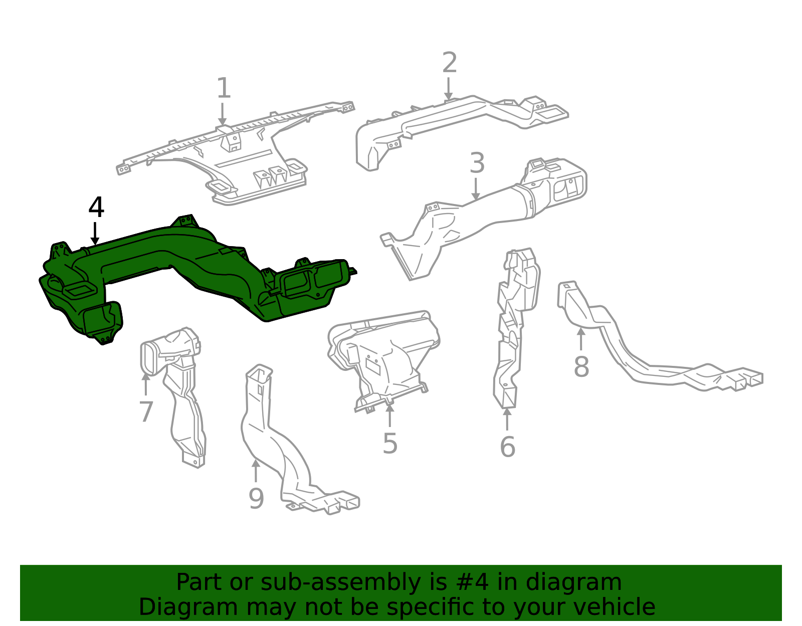 2012-2015 Scion iQ Instrument Panel Air Duct 55085-74010 | Toyota Parts ...