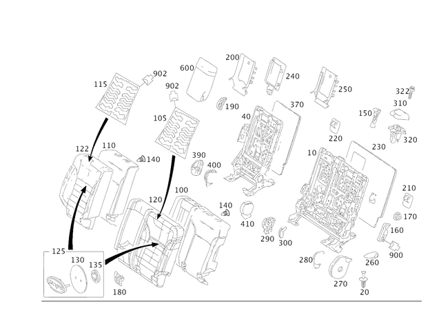 9901124 - Rear Seat: Hexagon Head Screw for Mercedes-Benz Image image