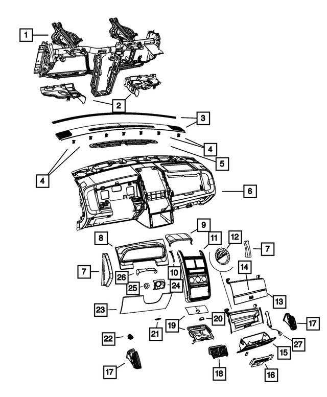 1EK84XDVAE - Interior Trim: Instrument Panel Cover for Mopar Image