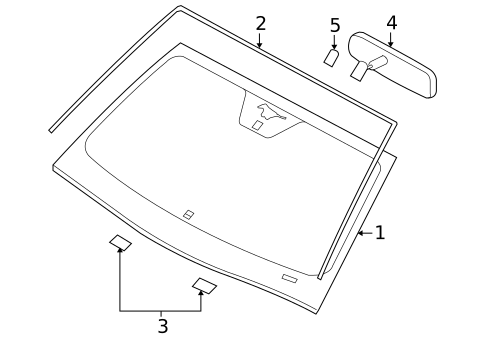 Glass - Windshield for 2009 Ford Mustang #0