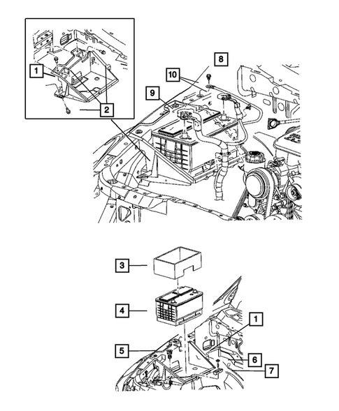 Battery Tray and Cables for 2004 Dodge Durango #0