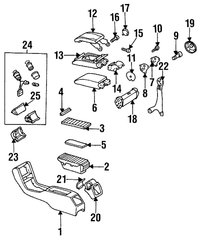 14068053508F33 - Body: Console for Mercedes-Benz Image