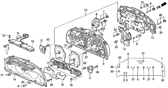 Meter Components for 1992 Acura Vigor #0