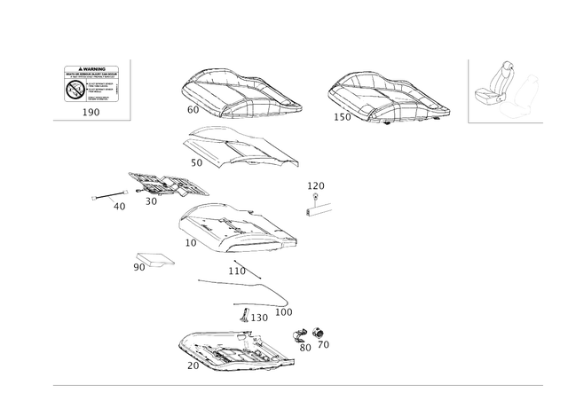 1725400710 - Driver Seat: Electrical Wiring Harness for Mercedes-Benz: AMG GT, AMG GT Black Series, AMG GT C, AMG GT R, AMG GT S, C350e, C400, C43 AMG, C450 AMG, C63 AMG, C63 AMG S, SLC300, SLC43 AMG, SLK250, SLK300, SLK350, SLK55 AMG Image image