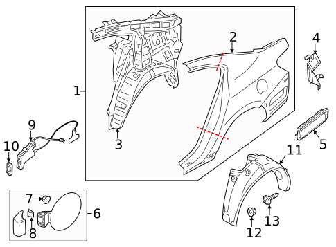 Fuel Door for 2014 Kia Cadenza #1