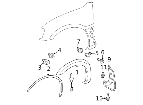 Exterior Trim - Fender for 2005 Toyota RAV4 #0