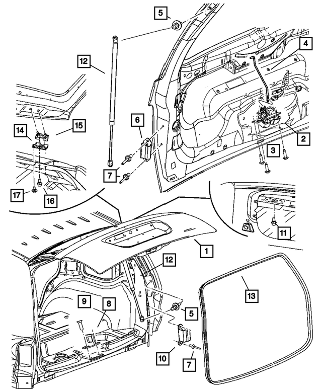 55362165AC - Body Sheet Metal Except Doors: Liftgate Panel for Mopar Image