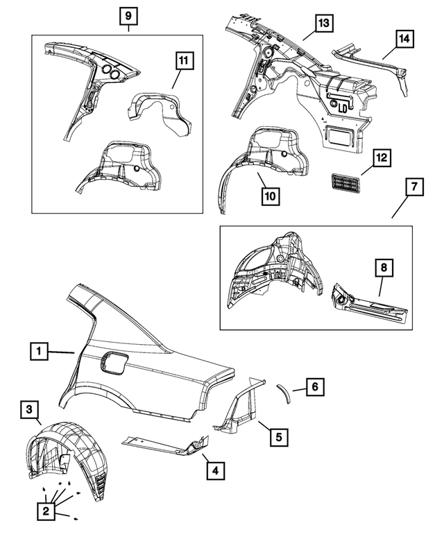 68051447AA - Body Sheet Metal Except Doors: Trough Reinforcement, Left for Mopar Image
