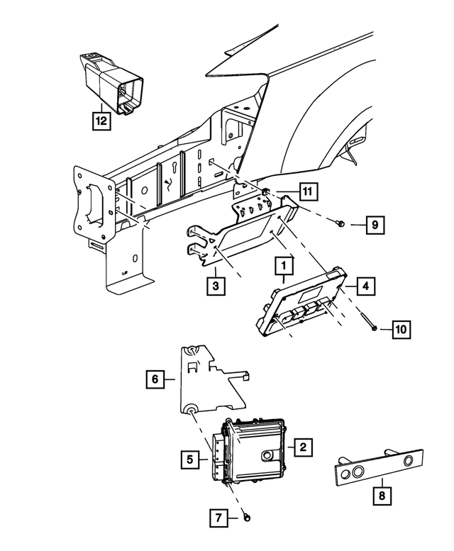 5187120AB - Electrical: Control Module Stud Plate for Mopar Image