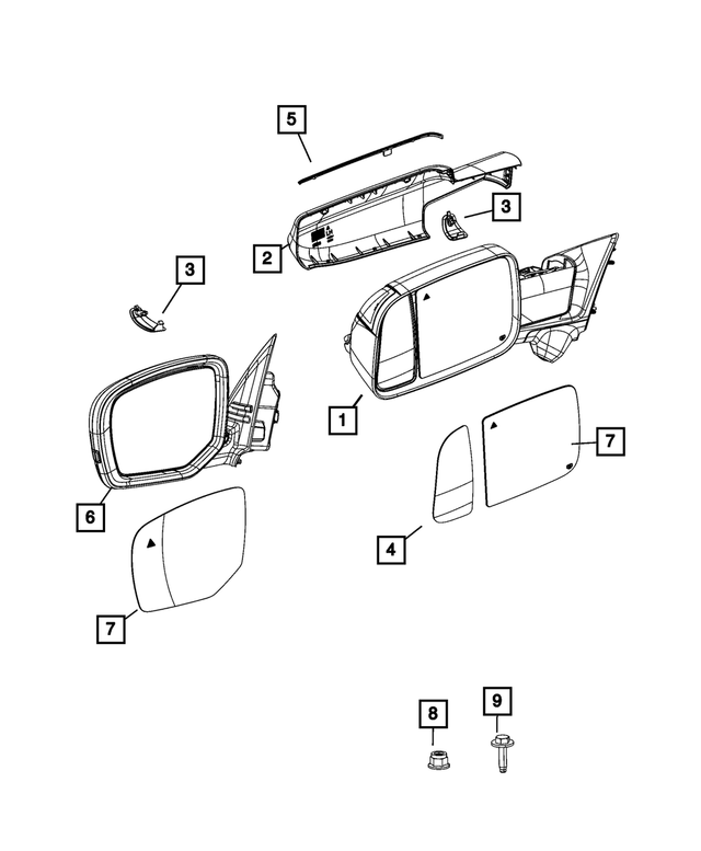 68374944AD - Doors, Door Mirrors and Related Parts: Outside Rearview Mirror, Right for Mopar Image image