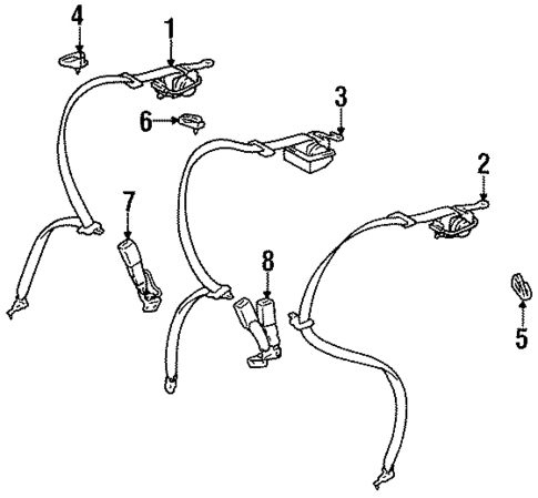 Rear Seat Belts for 1998 Lexus LS400 #0