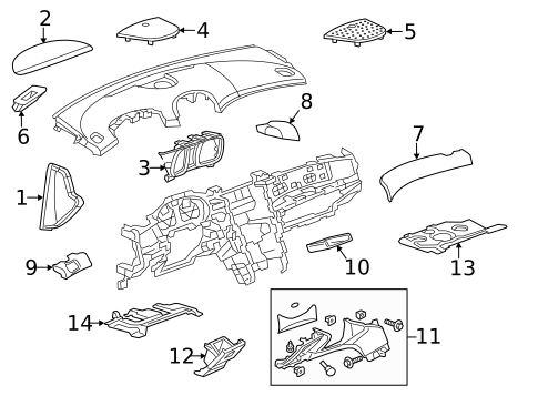 Instrument Panel Components for 2015 Chevrolet Malibu #0