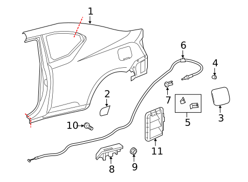 Quarter Panel & Components for 2013 Scion tC | Toyota Parts Center