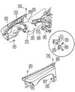 55255931 - Body Sheet Metal Except Doors: Fender Mounting Bracket, Left for Mopar Image image