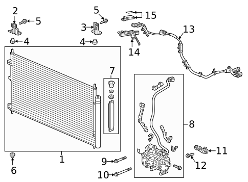 A/C Condenser & Evaporator for 2021 Honda Clarity #0
