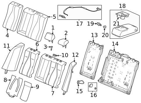 Rear Seat Components for 2024 Acura TLX #0