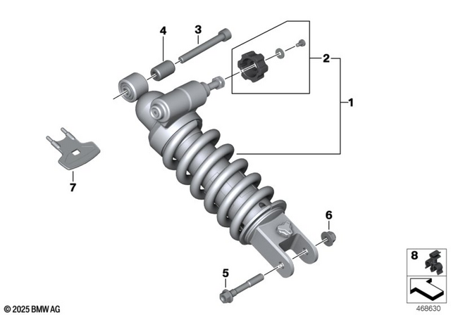 33548532171 - Rear Axle, Rear-Wheel Drive, Suspension: Adjustment Wheel Spring Strut Adjustment -  for BMW-Motorrad Image