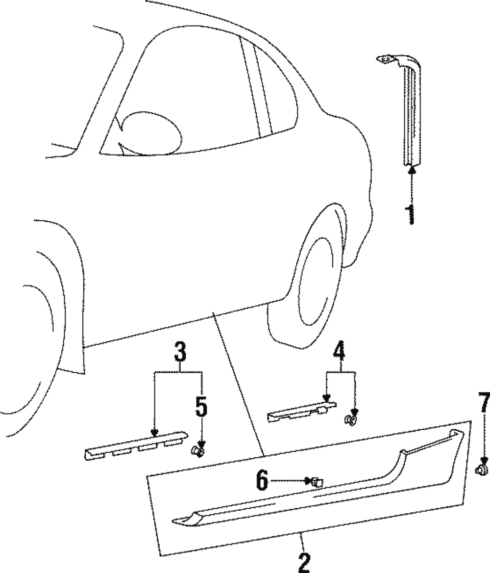 Hyundai - 82260-27000 - Pillar Molding - 1997-2001 Hyundai Tiburon ...