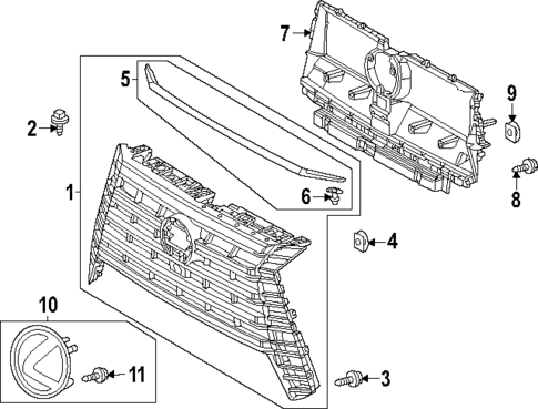 Grille & Components for 2024 Lexus GX550 #0