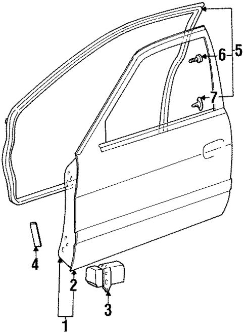 Door & Components for 1997 Toyota Tercel #2