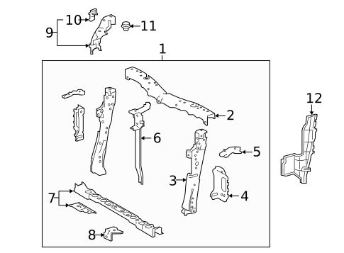 Radiator Support for 2016 Scion iM #0