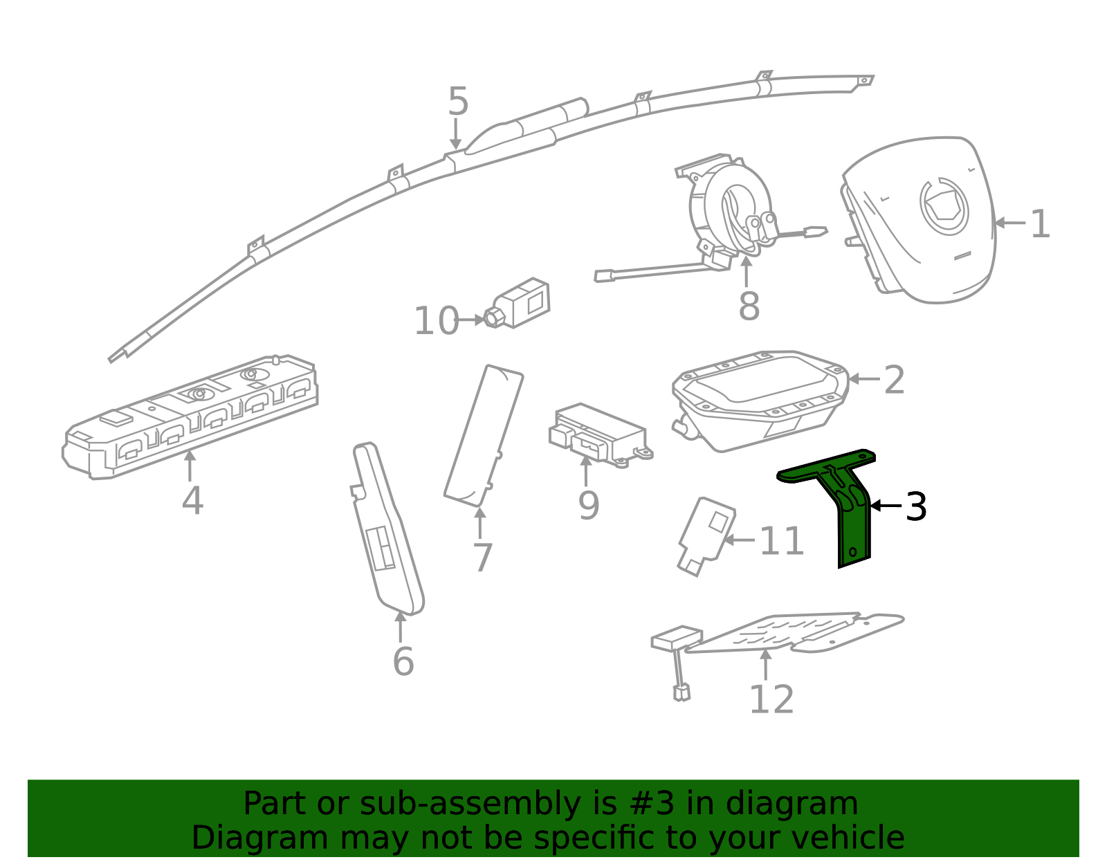 Cef Instrument 2013-2019 Cadillac XTS Instrument Panel Lower Airbag Bracket 22931945 ...