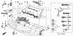 32117P65003 - Engine: HOLDER, CORRUGATED (15MM) (DARK BLUE) for Honda Image