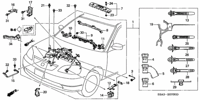 Engine Wire Harness for 2001 Honda Civic #0