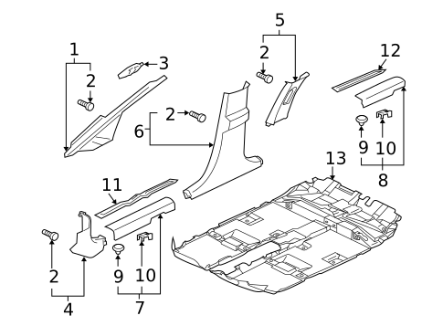 Interior Trim - Pillars for 2007 Mitsubishi Endeavor #0