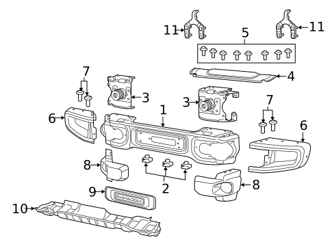 Bumper & Components - Front for 2018 Jeep Wrangler JK #0