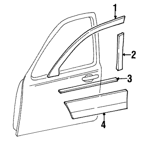 Exterior Trim - Front Door for 2000 Lincoln Town Car #0