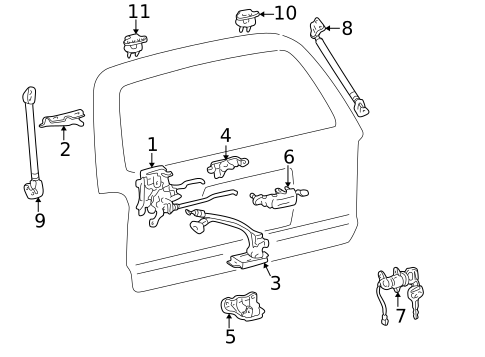 Back Door for 1997 Toyota 4Runner #0