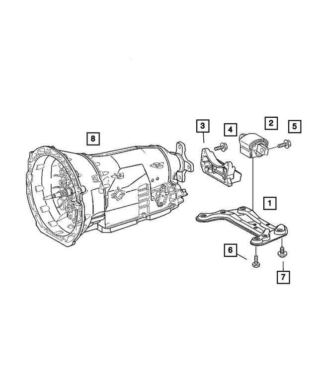 68071142AA - Automatic Transmission 5 Speed [DGU]: Transmission Support for Mopar Image image